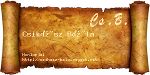 Csikász Béla névjegykártya