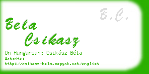 bela csikasz business card